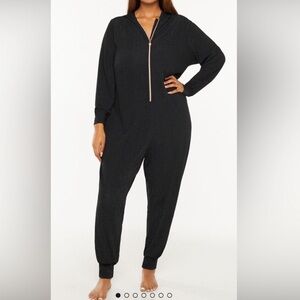 SAVAGE X FENTY Sleep & Shine Hooded Onesie Jumper Sparkly Black Size Medium‎